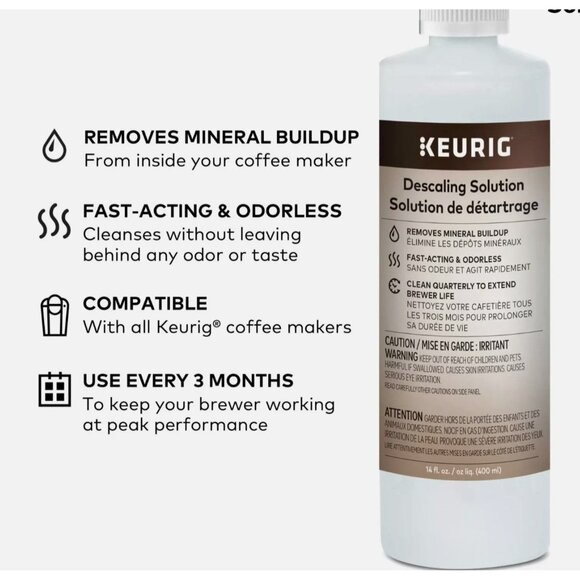 Keurig Descaling Solution -  14 Oz Maintain Your 2.0 and 1.0 Keurig Coffee At It - Picture 2 of 6